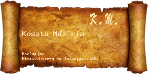 Koszta Mária névjegykártya