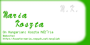 maria koszta business card